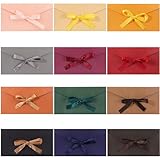 Buste Colorate Carta Kraft Vintage con Fiocco 12 Pezzi, Retrò Busta Inviti Fatti a Mano Regalo per Matrimonio Giorno Natale Compleanno Ringraziamento (Multicolore)