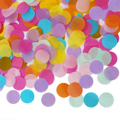 10000 Pieces 1 Inch Round Tissue Paper Confetti 3.5 oz Multicolor Round Tissue Confetti for Weddings Anniversaries Arts Craft DIY Scrapbooking
