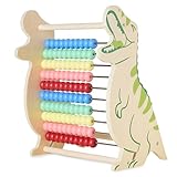 Twig & Leaf Ábaco Dinosaurio de Madera Maciza FSC - Colección de Ábacos para Niños Primaria y Juguete Montessori Sostenible - Abacus para Aprender a Sumar y Contar - Regalo Educativo