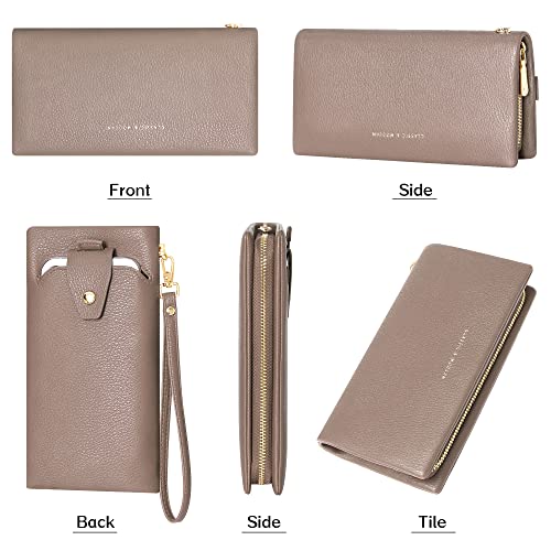 Womens Wallet RFID Large Capacity Zip Around Wallet PU Leather Credit Card Holder Clutch Wristlet Wallet Travel Purse4