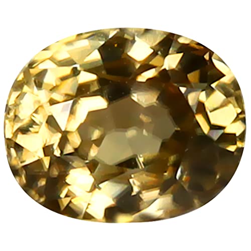 Zircon jaune naturel en vrac 1,96 ct pierre précieuse ovale 7x6 mm