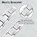 KYOSI Stainless Steels Mens Bracelet Silver Links for Men Fashion Jewelry Bracelet 8.26 inches