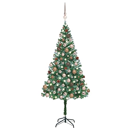 Alberi di natale in offerta , quali sono i migliori in tutte le misure (ed anche già addobbati ed innevati!) Set Albero Natale Artificiale con LED Palline e Pigne 180 cm