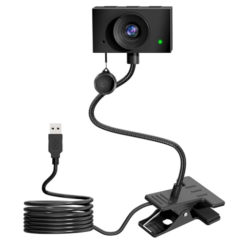 Danyesth Webcam for PC,Full HD 1080p 30fps USB Laptop Camera with Microphone,Flexible Zoom Web Computer Camera with Privacy Cover for Desktop Conference Meetings Video Call,Black