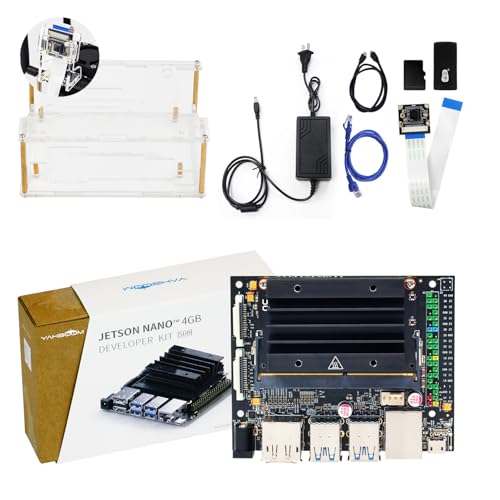 Image of Yahboom Jetson Nano Power Adapter Acrylic Case Wireless Network Card CSI Camera HDMI LAN Cable Ubuntu 18.04 ROS AI Visual Recognition (Nano SUB, Camera Kit)
