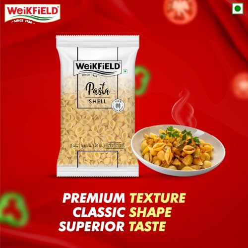 Image of Weikfield Shell Pasta | Healthy Pasta Made With 100% Durum Wheat Semolina | No Maida | Rich in Protein & Fibre | Non Sticky | 100% Vegetarian | 1Kg Pouch