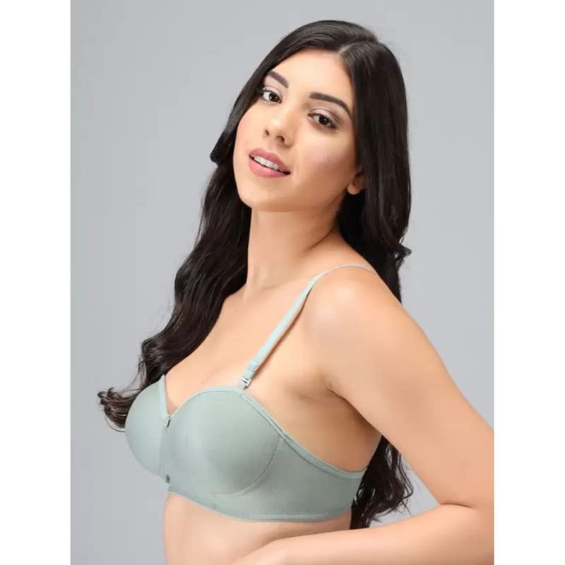 Image of Women's Cotton Lightly Padded Non-Wired T-Shirt Bra Pack of 2 (Reg HC-P2 Multicolor 30)