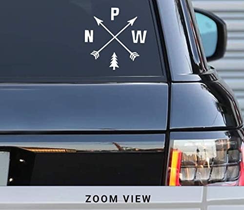 Northwest Explore PNW Crossed Arrows Vinyl Decals Stickers for Cars, Van, Trucks, Laptop (White, 5.25" x 5.25") - Image 2