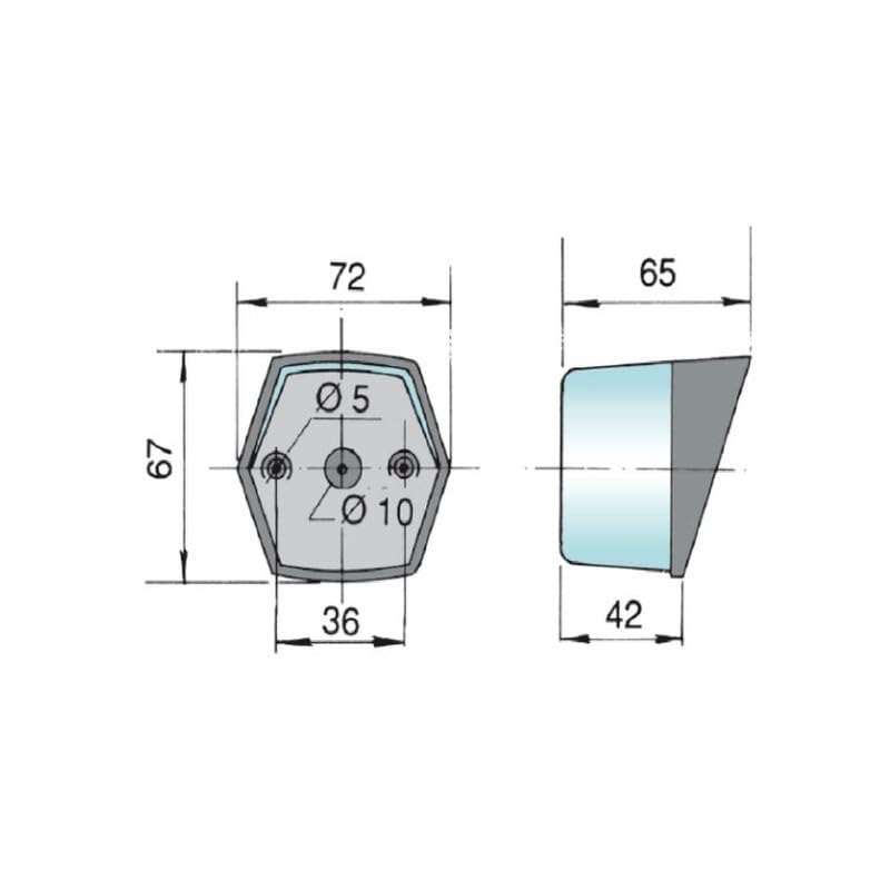 CR-MOESANCO® Jeu de 2 Feux Avant Inclinés sans Catadioptre pour Caravane Camping-Car Remorque Rinder Lumière Blanche de Position