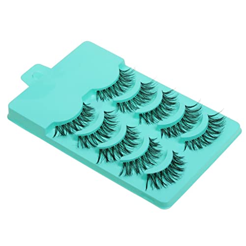 MAYCREATE-5-Pairs-Beauty-Makeup-Handmade-Messy-Cross-Style-False-Eyelashes-Green