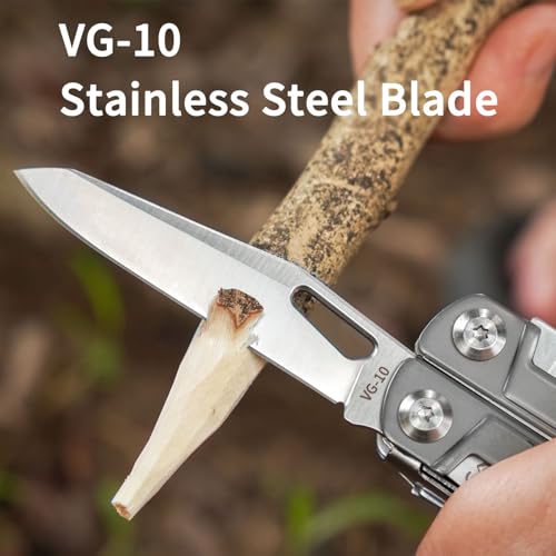 ROCKTOL Multitool Pliers, EDC Multitool Pocket Knife VG10 Blade, 27-in-1 Multi-tool with Titanium-plated Handle, Precision Screwdriver, Gut Hook for Hunting, Backpacking, Hiking, Camping, (Gen-R) by ROCKTOL - Image 2