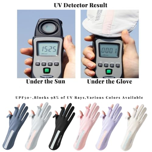 Luvas femininas com proteção solar UV, tela sensível ao toque, antiderrapante, respirável, verão, us