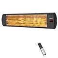 blessny Outdoor Heater for Patio, 1500W Wall Mounted Electric Infrared Heaters for Garage, Workshop, Greenhouse, 24 Hours Timer with Remote Control, IP65 Waterproofed