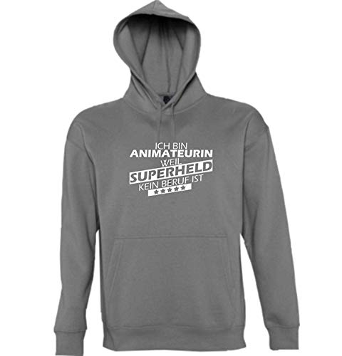 Sweat à capuche Ich Bin Animateurin gris XL pour femme