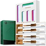 Calmbee 9 IN 1 Storage Bag Organizer, Foil and plastic Wrap Organizer with Cutter, Kitchen Organizers and Storage Compatible with Gallon, Quart, Sandwich (White)