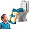 Edibaby, Toilettensitz Kinder, Toiletten-Adapter mit Treppe, für WC, Tragbar, Verstellbar, voll Kompatibel, gepolstertes Kissen, Alter 1 bis 7 Jahre (Blau und Gelb)
