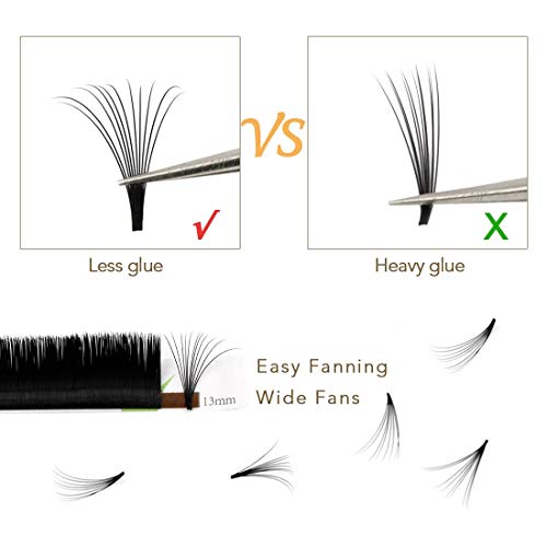 Easy Fan Volume Lashes 0.05Mm C Curl Mix Length Megic Volume Lash Extensions 2D-20D Self Fanning Eye Lash Extension 12Mm Automatic Flowing Volume Eyelash Mixed Tray (0.05C 12) #TOP3