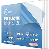 (10 Pack) PET Sheet Panels - 11' x 14' x 0.04' Clear Acrylic Sheet-Quality Shatterproof, Lightweight, and Affordable Glass Alternative Perfect for Poster Frames, Counter Barriers, and Pet Barriers