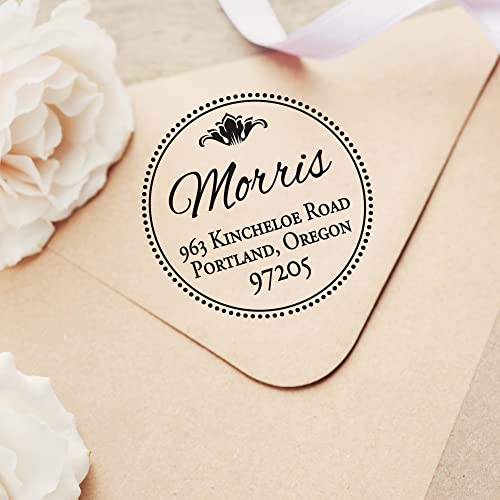 Custom Monogram Address Self Inking Stamp - Perfect Holiday Gift in Elegant Gift Box! - Choose from 15 Ink Colors - Style 031