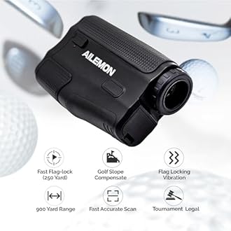 Golf Laser Rangefinder Hunting Range Finder 900Y Fast Focus High-Precision Continuous Scan Flag Pole Locking Vibration Function Slope Mode Range Finder