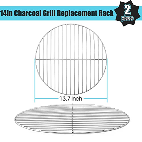 Image of HaSteeL 13.7-Inch Round Cooking Grate Replacement Rack Grilling Grid | 2-Piece, Suitable for Small Charcoal Grill, Chromed Iron Steel, Non Toxic, Healthy, Durable