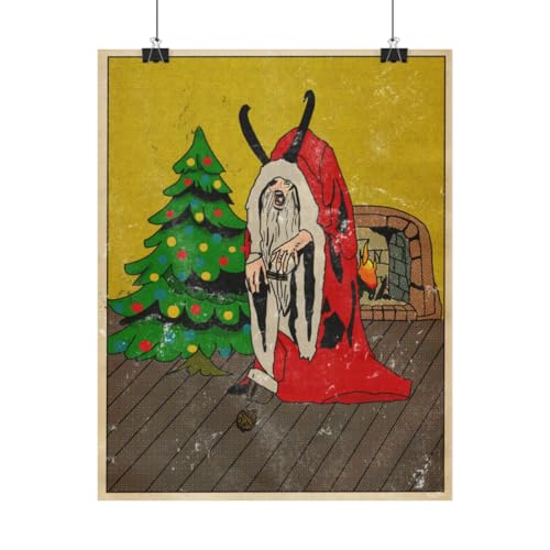 Vintage Art Prints Christmas Wall Art Print, Retro Holiday Scene