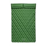 GIMOCOOL Camping Isomatte 2 Personen, Isomatte Selbstaufblasend Mit Kissen/Fußpresse Pumpe, Aufblasbare Luftmatratze Camping, wasserdichte Luftmatratze Zum Wandern, Rucksackreisen – 200 X 120 X 7 cm