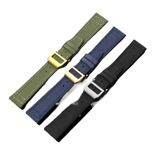Correa de nailon para relojes IWC 20mm de lona negra accesorio de pulsera 4