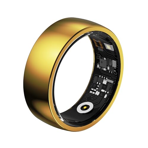 bemi REVO Smart Ring - Fitness Ring Health Tracker - Sleep Tracking - Heart Rate Monitor - IP68 Waterproof - 400mah Docking Station Powerbank - Gold (12)