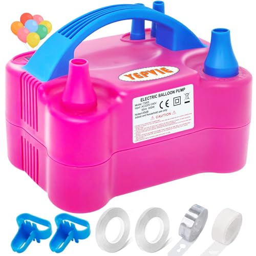 YEPVIE Electric Balloon Pump UK Portable 2 Modes Balloon Inflator with 6 Balloon Arch Kits Electric Air Pump for Balloons Professional Electric Balloon Blower Machine for Birthday Party Decoration