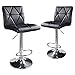 Leader Accessories Bar Stool,Black Modern Hydraulic Diagonal Line Adjustable Bar Stools with Back,Set of 2