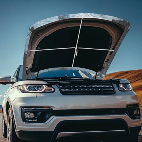 Image of Wolf Car Hood Cover All Weather Protection Automotive Exterior Accessories Universal Fit Hood Covers for Cars, Trucks, SUV, or Van Full Coverage with Elastic Band