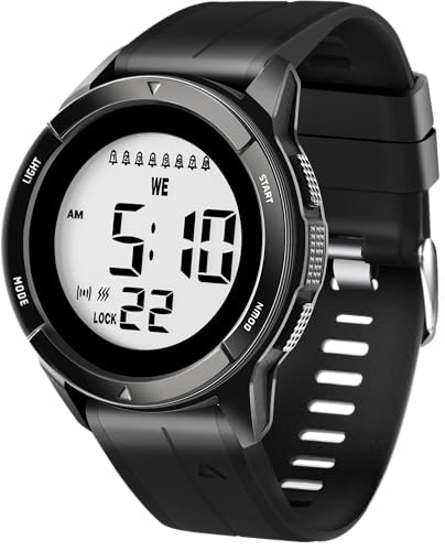 TICCI Men Unisex 8 Vibrating Alarms Watch for Elderly Seniors, Medication Aids Pill Reminder, Big Digits, Waterproof, Vibra Alert Notification,