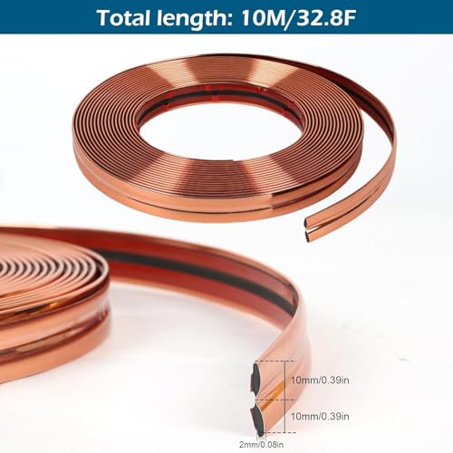 Image of inch1 Roll Flexible PVC Wall Molding Trim - Decorative & Protective Caulk Strip for Table Edges, Door Frames, Baseboards, and Corners (Rose Gold)
