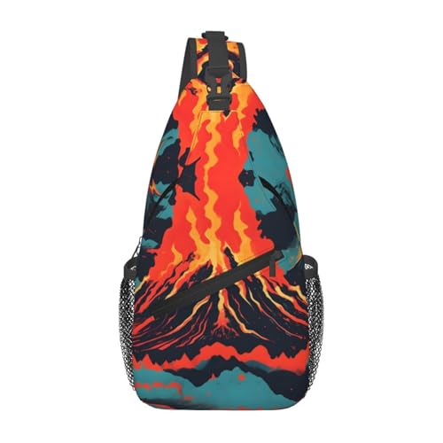 Mochila Cruzada Volcano Print para Viaje y Senderismo