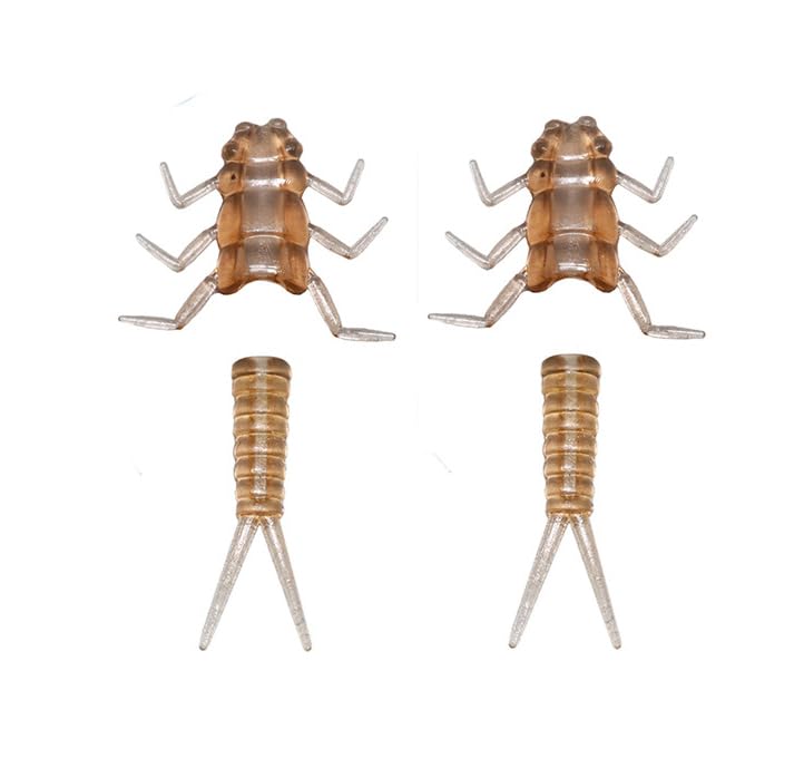 Pack of 10 Set Fly Fishing realistc Nymph Fly Rubber Body Components Pack Artificial stonefly Nymph Bodies&Legs Tying Materials
