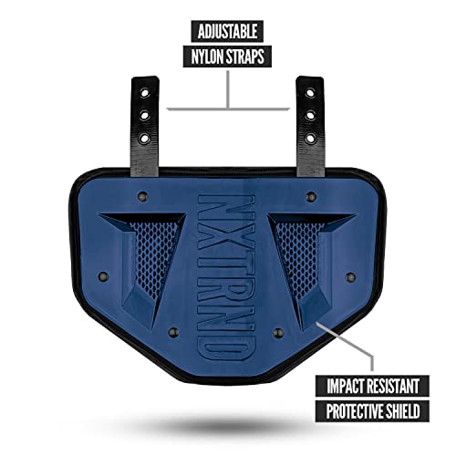 Nxtrnd Football Back Plate, Professional Football Backplates For Shoulder Pads (Chrome Navy Blue, Adult) #TOP1