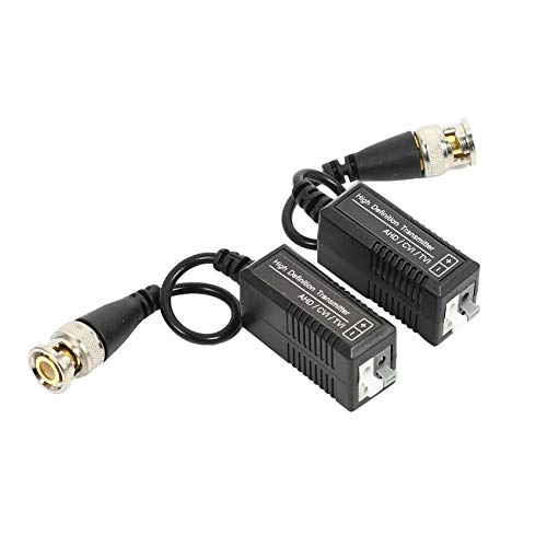 Nicfaky 4 Pairs 8 Pieces Passive Video Balun Transmitter & Transceiver with Cable for 1080P TVI/CVI/TVI/AHD/960H DVR Camera CCTV System, Male BNC to UTP CAT5/5e/6/6e Cable
