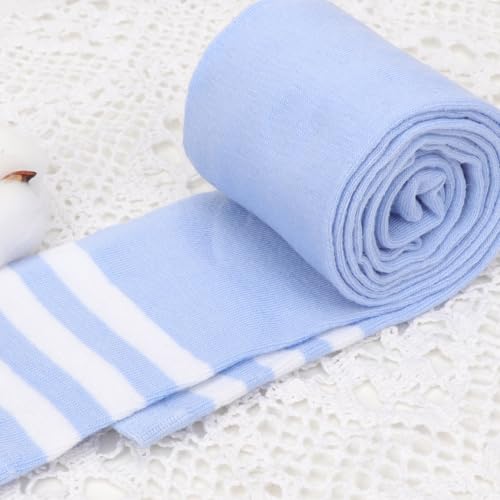 Image of AQOKKA Extra Long Thigh High Socks for Women Striped Over Knee Thigh Socks Long Boot Thigh High Stockings Leg Warmers