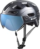 Casque de vélo Cairn Quartz Visor Shiny Shadow Taille L Gris et Bleu