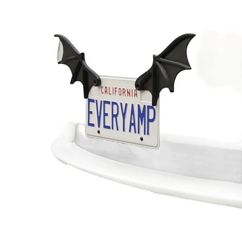 Universal Bat Wing License Plate Accessory – Decorative Car & Motorcycle Plate Frame Attachment – Lightweight PETG Plastic, Easy Installation (10'' High/Front mount, Red)