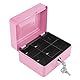 MOUMOUTEN Mini Safe Tresor, Tresor für Zuhause, Tragbares Abschließbares Bargeld Stahl mit Münztresor Sicherheitsbox mit 2 Schlüsseln,Tresor Feuerfest Wasserdicht (Rosa)
