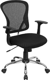 Flash Furniture Mid-Back Black Mesh Swivel Task Office Chair with Chrome Base