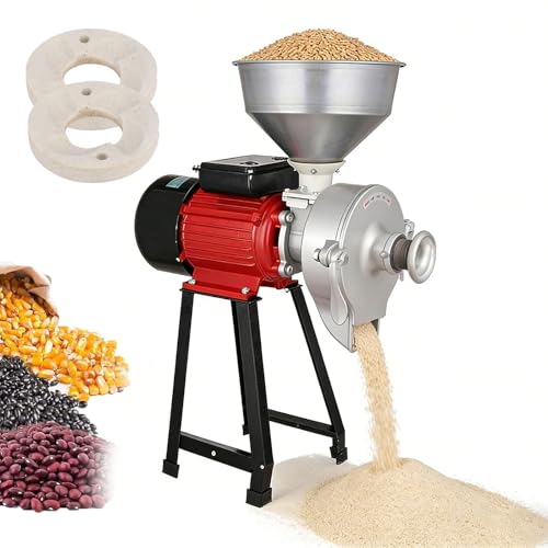Molino de Cereales 3000W Uso Seco y Húmedo para Nixtamal y Tortillas Caseras Máquina Eléctrica para Harina Sin Gluten con Ajuste de Grosor de Masa Continua