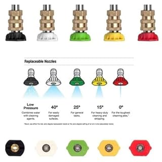 Pistola Idropulitrice 5000 PSI Deluxe con Prolunga Bacchetta - 5 Punte Ugello con Connettore Rapido da Attacco M22-14mm per Lavaggio Auto