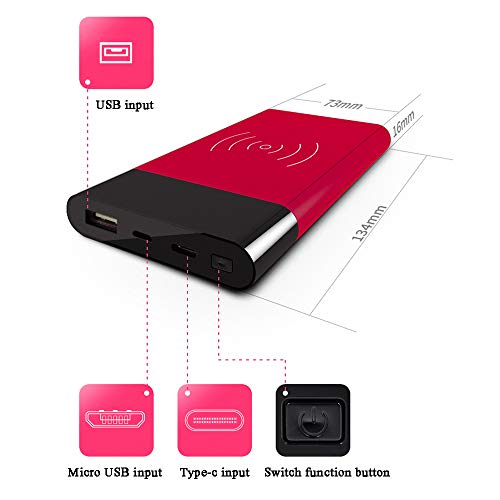 Chargeur à induction sans fil blanc 8000mAh avec affichage LED - 2