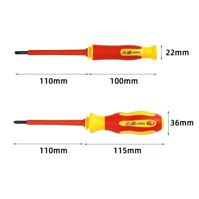 BADALO Insulated Magnetic screwdriver set Phillips Torx Screw Driver Bits home repair electrician screwdriver set Hand Tools (Color : 10 in 1) - Image 3