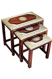 Die Form diese Lounge Tische ist Asiatisch, Die Verzierung ist indisch marokkanisch, passt hervorragend als arabische marokkanische Dekoration für kreative Deko Ideen Ihre Inneneinrichtung, die lebendigen Maserungen sind Original und stehen für Natürlichkeit und Individualität, Indische Möbel passen hervorragend als authentische Dekoration Ihre Wohnung | einsetzbar als Holztisch im Schlafzimmer, Wohnzimmer, Flur, Badezimmer, Kinderzimmer, Esszimmer, Büro oder Küche.