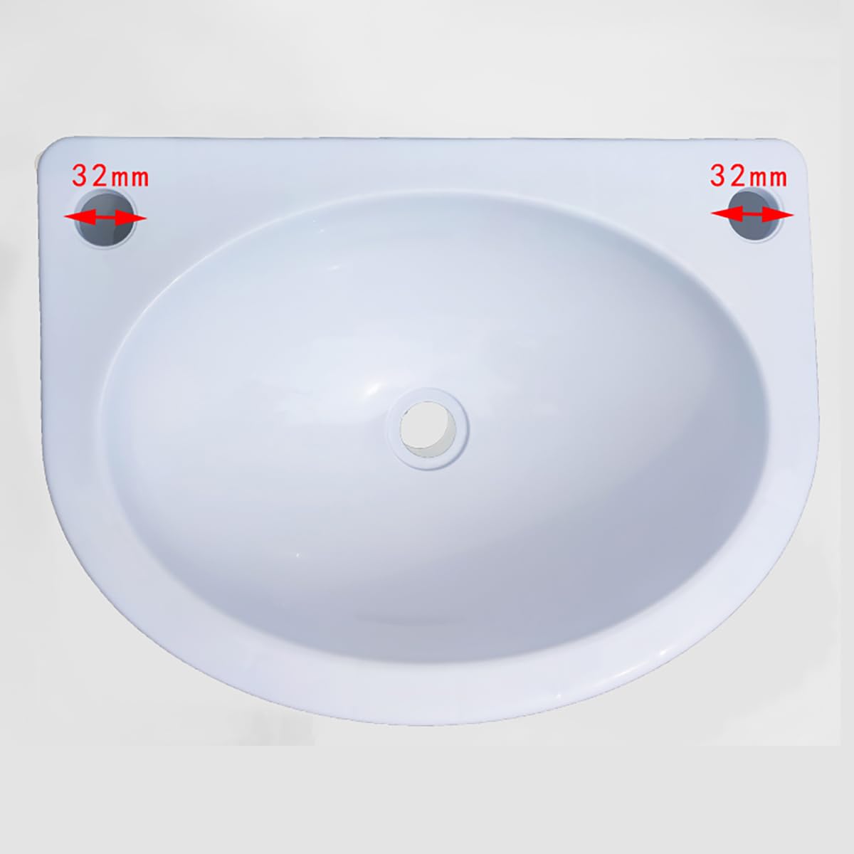 Generisch Petit lavabo mural en plastique pour salle de bain caravane camping-car 40 x 28 x 14 cm blanc robinet inclus