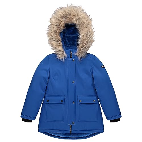 Image of Juicy Couture Girls Coat, Faux Fur Hooded Winter Jacket, Warm Padded Parka Hoodie, Kids Heavyweight Winter Coat